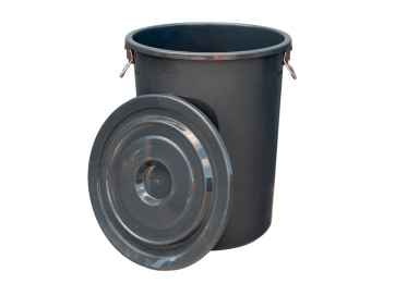 125L ALL-PURPOSE RUBBISH BIN WITH LID DARK GREY