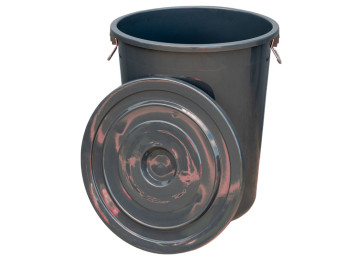 180L ALL-PURPOSE RUBBISH BIN WITH LID DARK GREY