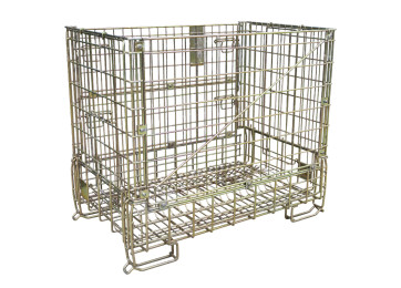 COLLAPSIBLE MESH STILLAGE CAGE ZINC GOLD 