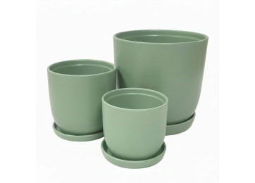 JESSA EGG POT WITH SAUCER SAGE LARGE