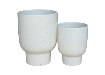 RHETT PEDESTAL POT STONE MEDIUM