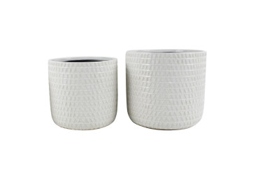 LAILA CYLINDER POT WHITE MEDIUM