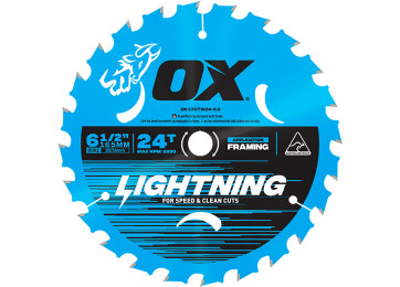 OX PRO LIGHTNING CIRCULAR SAW BLADE 165mm (6 1/2") x 24T