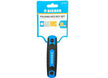 FOLDING HEX KEY SET 8PC - SICHER