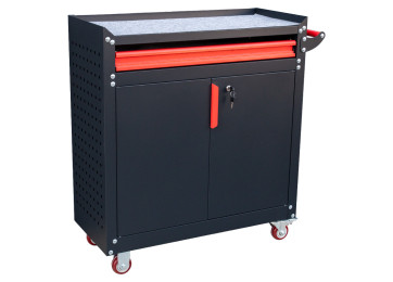 MOBILE TOOL CART WITH CABINET & SIDE-PEGBOARDS